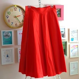 Boden Red Midi Skirt